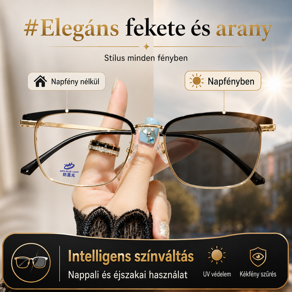 Új fotokromatikus, kék fényt blokkoló szemüveg