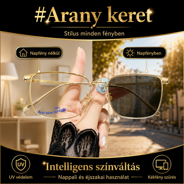 Új fotokromatikus, kék fényt blokkoló szemüveg